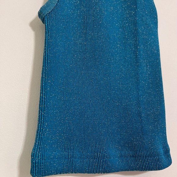 NWOT Happiness Runs Lurex Crop Tank in Off Tropic - Picture 3 of 5